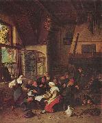 Cornelis Dusart Tavern Scene oil on canvas